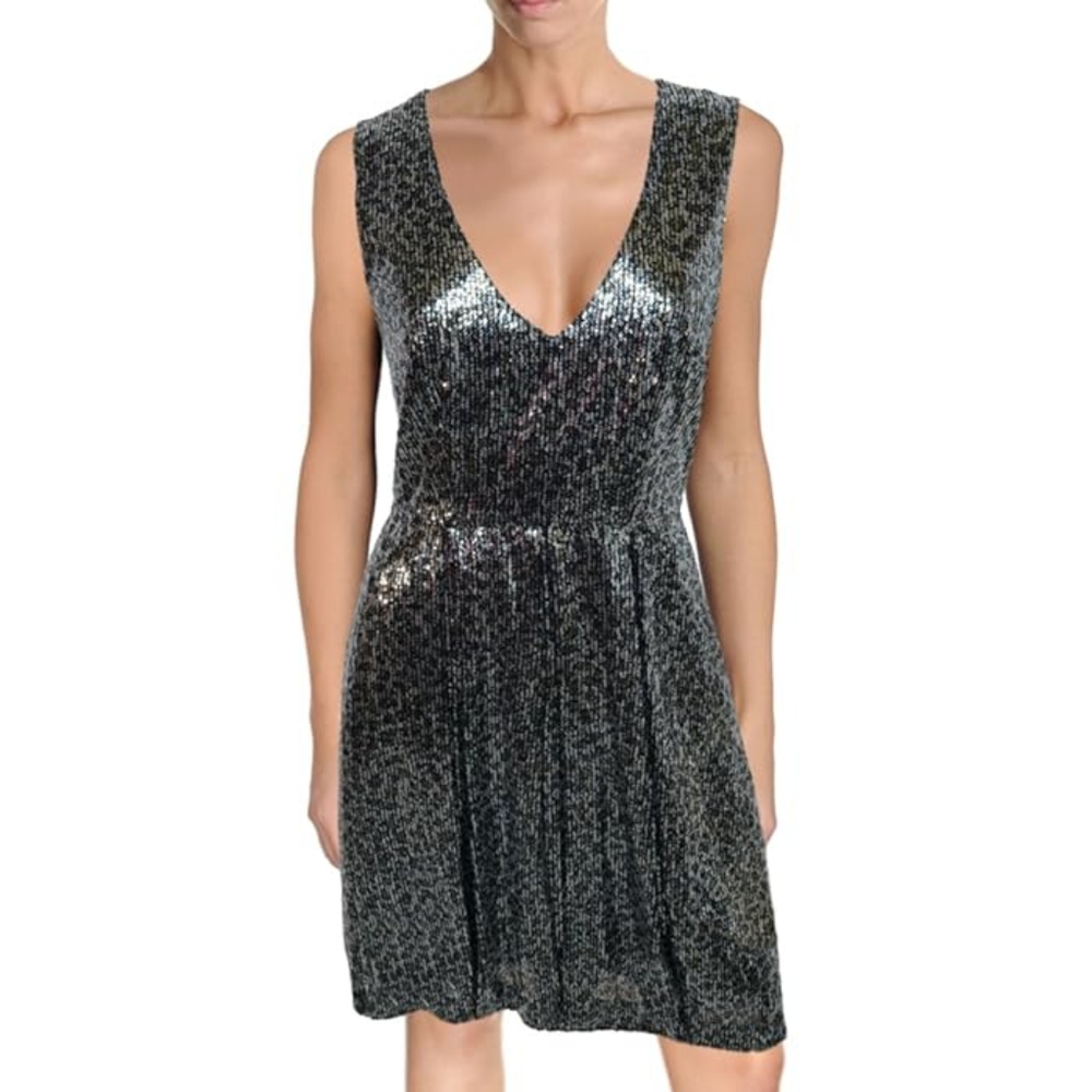 ALI RO Sequined animal print midi dress